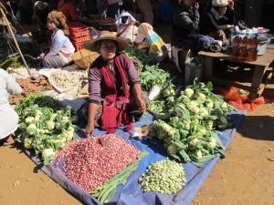 Local market between Heho and Inle Lake